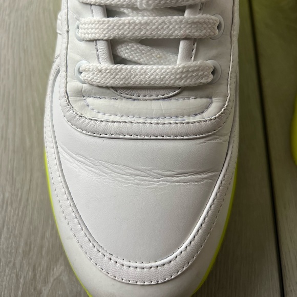 Burberry Ronnie Chunky White Leather Neon Sole Sneaker Size 40 - Picture 5 of 16
